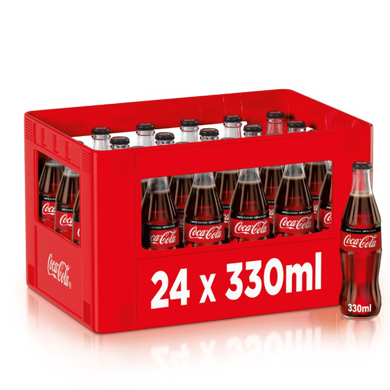 Coca-Cola zero Zucker 24 x 0.33l Glas, large