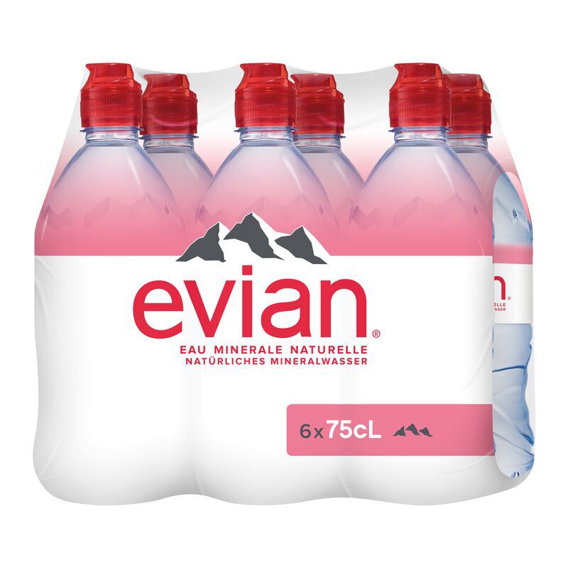 Evian Sportcap 6 x 0.75l PET, large