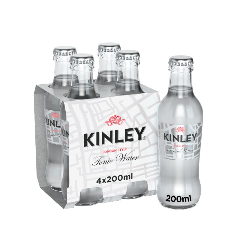 Kinley Tonic Water 4 x 0.2l Glas, large